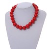Avalaya Chunky Style Fire Red Round Bead Wood Flex Necklace/44cm