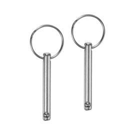 M METERXITY 2-Pack Quick Release Pins, 1/4" [6mm] Diameter, 1.5" [38mm] Usage Length Bimini Top Pin for Shipbuilding/Boat/Trailer, 1.97" [50mm] Total Length Carbon Steel Hardware Pins