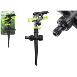 Revolutionary Black & Green Impulse Sprinkler with Ground Spike - 29.5cm x 12cm x 5cm (1 Pc.) - Efficient Watering System - Perfect for Lawn & Garden Irrigation