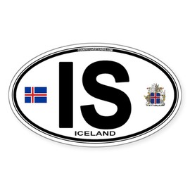 CafePress Iceland Euro Oval Oval Car Bumper Sticker