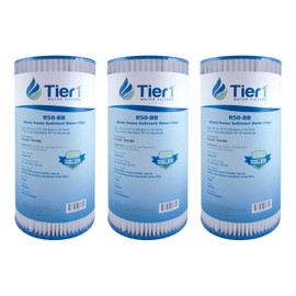Tier1 R50-BB 50 Micron 10 x 4.5 Pleated Polyester Sediment Pentek Comparable Replacement Water Filter 3-Pack