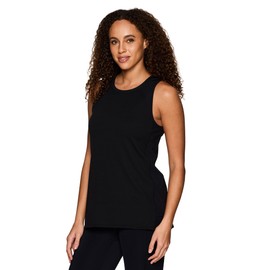 RBX Women's Gym Tank Top Yoga Everyday Super Soft Tank Top Tunic Ribbed Side Black XS