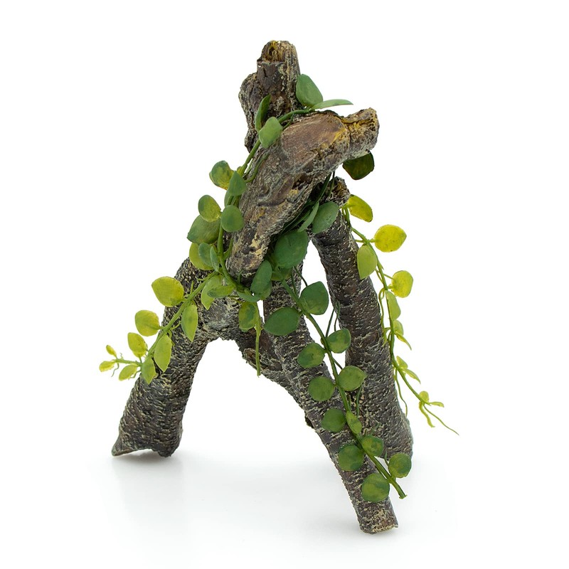 AQUA KT Reptile Corner Branch with Green Leaves Terrarium Desert
