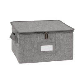 Covermates Keepsakes - Zip-Top Storage Box - Heavy Duty Polyester- Reinforced Handles - Stackable Design - Indoor Storage, Grey Heather