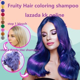 1 color ONLY DIY 心机挂耳染 DIY Lisa Famous Ear dying hair fruity coloring dye coloring shampoo 100ml ( ash grey / milk tea / angel blue / Peacock Green / pastel green / pastel purple 奶奶灰 / 天使蓝 / 松石绿 / 玫瑰金 / 亚麻灰 / 亚麻绿 ）