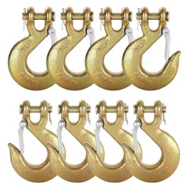 APOCHON 3/8" Clevis Slip Hook with Safety Latch, 8 Pack Heavy Duty Grade 70 Safety Chain Hook for Trailer Truck Transport, Grab Hook, Tow Hook, 18,000lbs Load Capacity