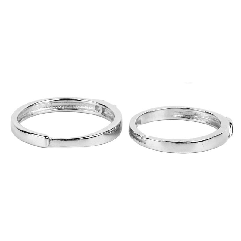 1 Pair Couple Rings Silver Men Women Finger Ring Accessory