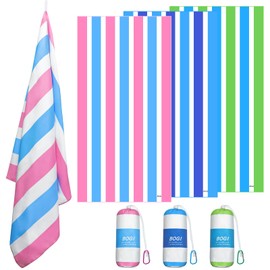 BOGI Microfiber Beach Towel Set, Quick Dry Beach Towel, Lightweight Absorbent Oversized Travel Towel, Sand Proof Compact Pool Towels for Travel Bath Beach Swim Gym Yoga（L 63''x31.5''）