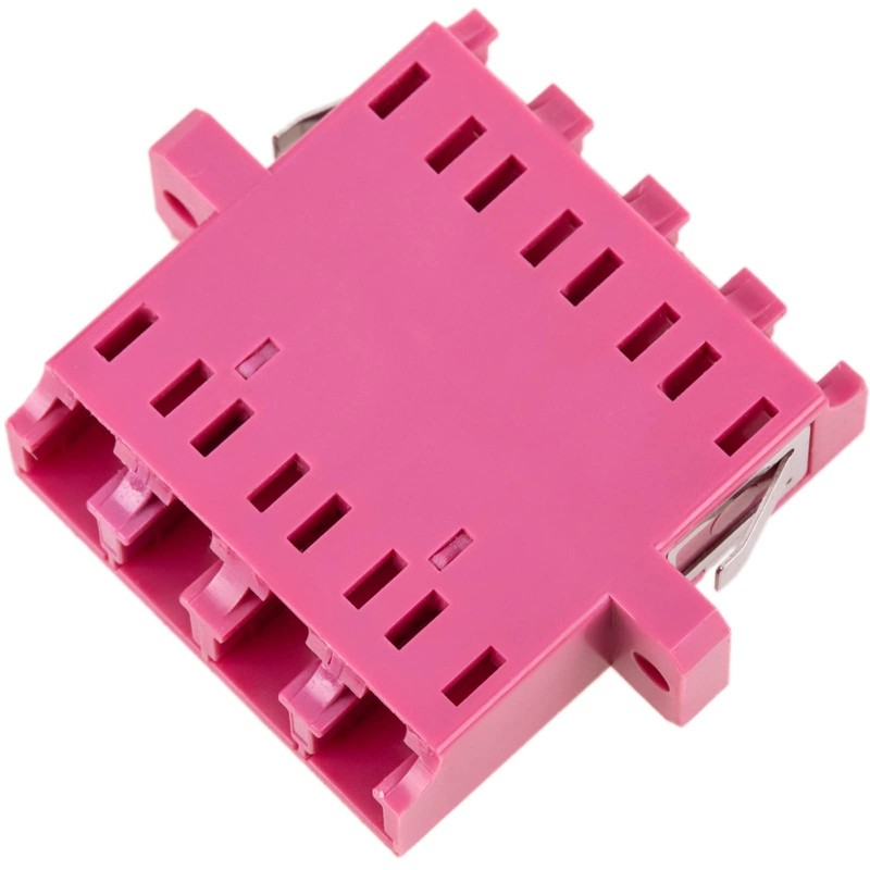 CableMarkt - Quad OM4 Multimode Rosa LC-zu-LC-Glasfaseradapter