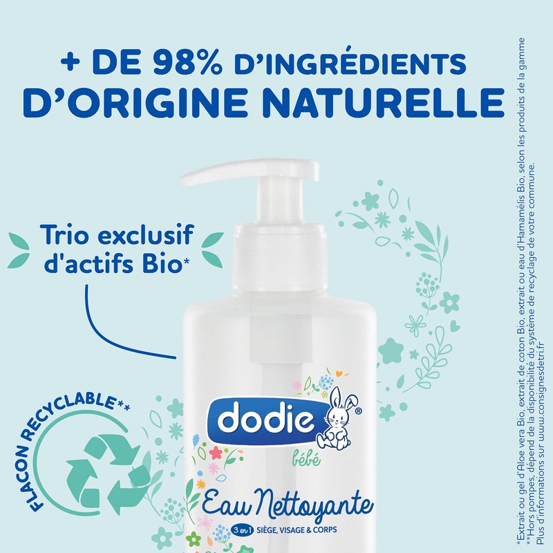 Dodie Cleansing Water 3 in 1 (500 ml), Face, Body