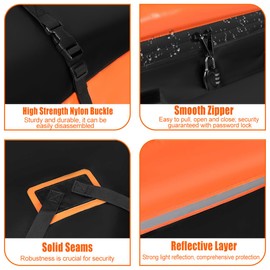 Car Roof Bag Rooftop Cargo Carrier Bag 15 Cubic Feet Waterproof for All Cars with/Without Rack, Includes Anti-Slip Mat, 8 Reinforced Straps, 6 Door Hooks, Storage Bag, Luggage Lock by MCCKLE