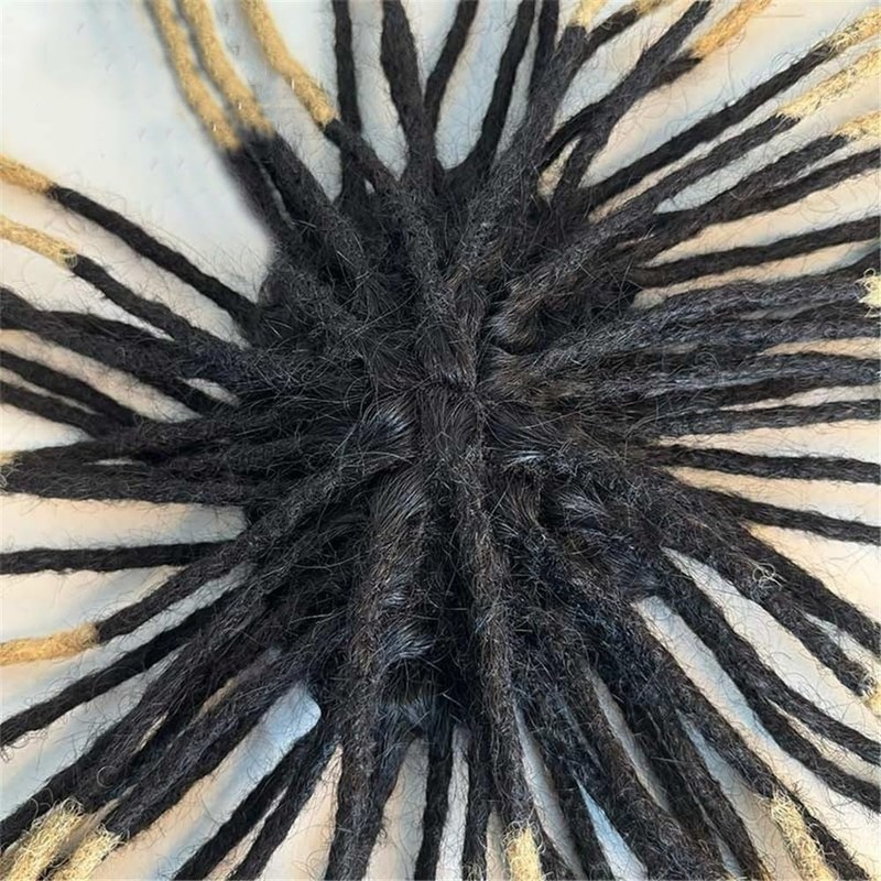 Sistema de trenzas afro de 23 cm con cabello humano,