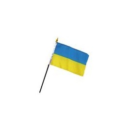 4x6 inch Ukraine miniature desk flag stick flag