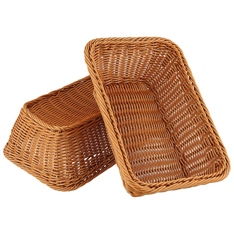 JEUIHAU 3 Pack Wicker Bread Baskets, 30 x 20 x
