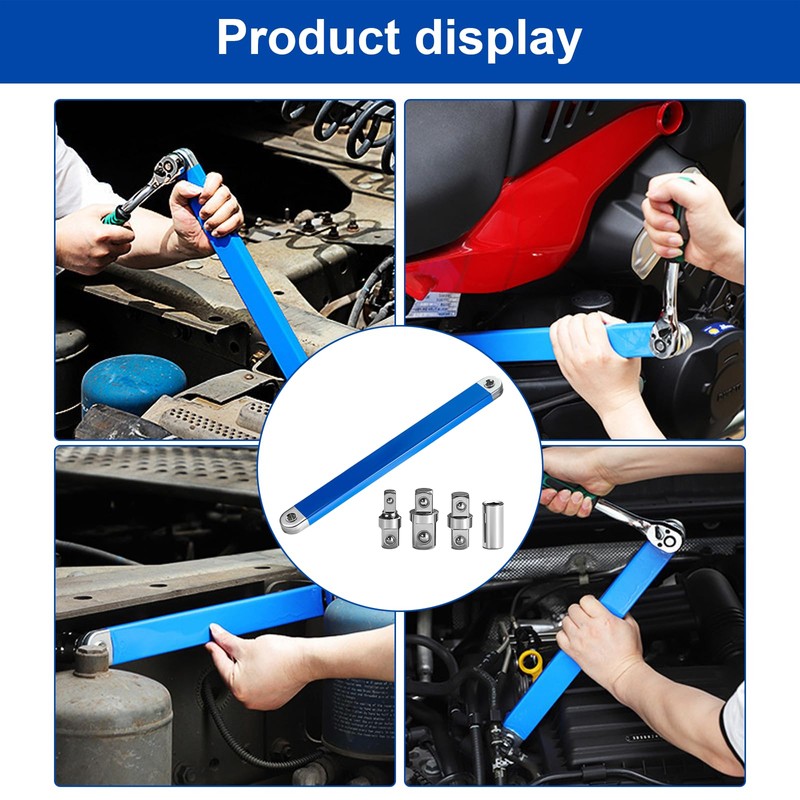 DUSCOKE Impact-Ready Offset Extension Wrench Set, 15.4" Ratchet Extension Wrench
