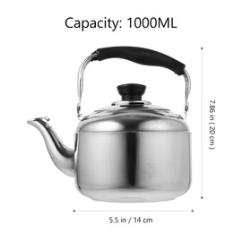 Alipis Stainless Steel Kettle with Whistle Sound Water Boiler for Stovetop for Gas Open Flame Comfortable Anti-Scald Handle for Tea Lovers