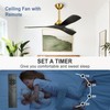 BvenuBigLite Modern Ceiling Fan with Remote: Black and Gold Ceiling