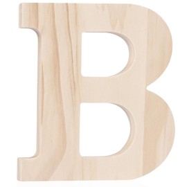 Oubest Wooden Letters 6 Inches Unfinished Wood Large Alphabet Letters for Wall Decor Home Shelf Party Table Standing Decoration Wooden Name Signs DIY Painting Craft Projects (Block Letter B)