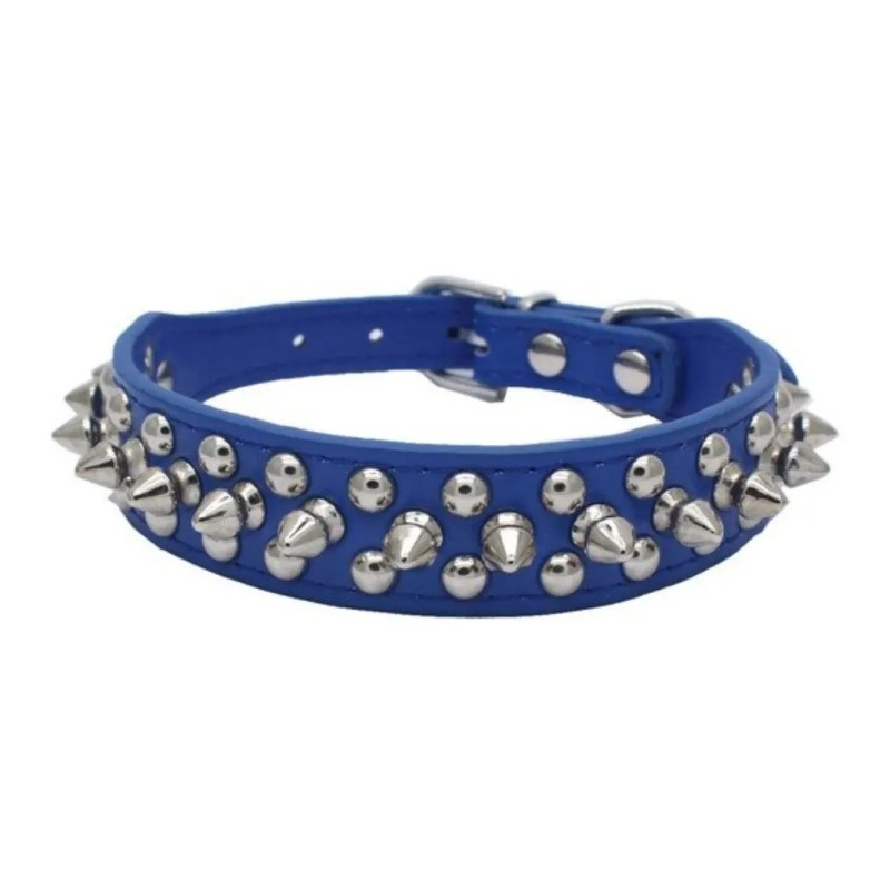 Collar Para Perro Con Picos Metal Tipo Cuero Con Estilo
