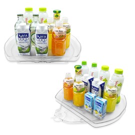 Incostar 360° Rotating Lazy Susan Turntable Organizer - Multifunctional 15.1" x 11.4" Rectangular Organizer for Refrigerator, Cabinet, Pantry, and Kitchen Countertop（2 Pack）