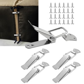 HOWDIA Sectional Couch Connectors to Make Sectional Stay, 5.1" Couch Clamps Modular Bracket for Modular Sectionals 304 Stainless Steel Sofa Clips Furniture Connectors to Hold in Place, 4 Pieces