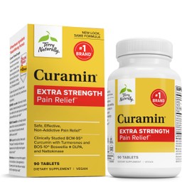 Terry Naturally Curamin Extra Strength - Curcumin & Boswellia Supplement for Healthy Circulation Support - Turmeric Supplement to Support Joints, Muscle Health & Endorphin Production - 90 Tablets