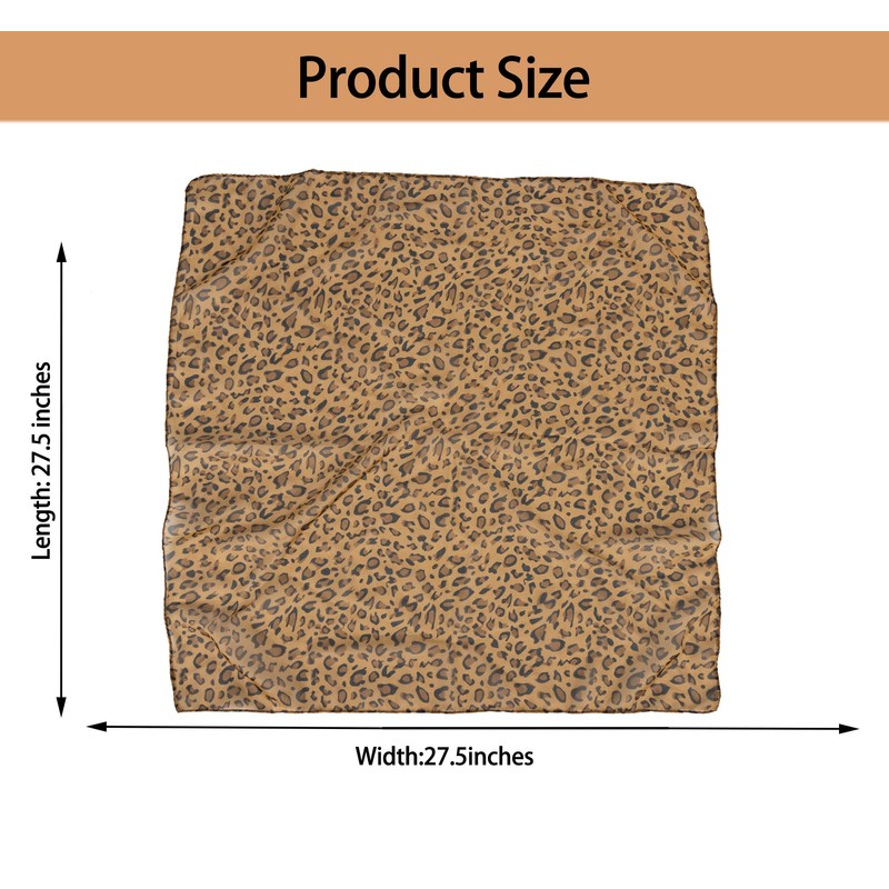 Eohak Women-Leopard-Print-Scarf Lightweight Chiffon Square Scarfs for Spring Summer Season