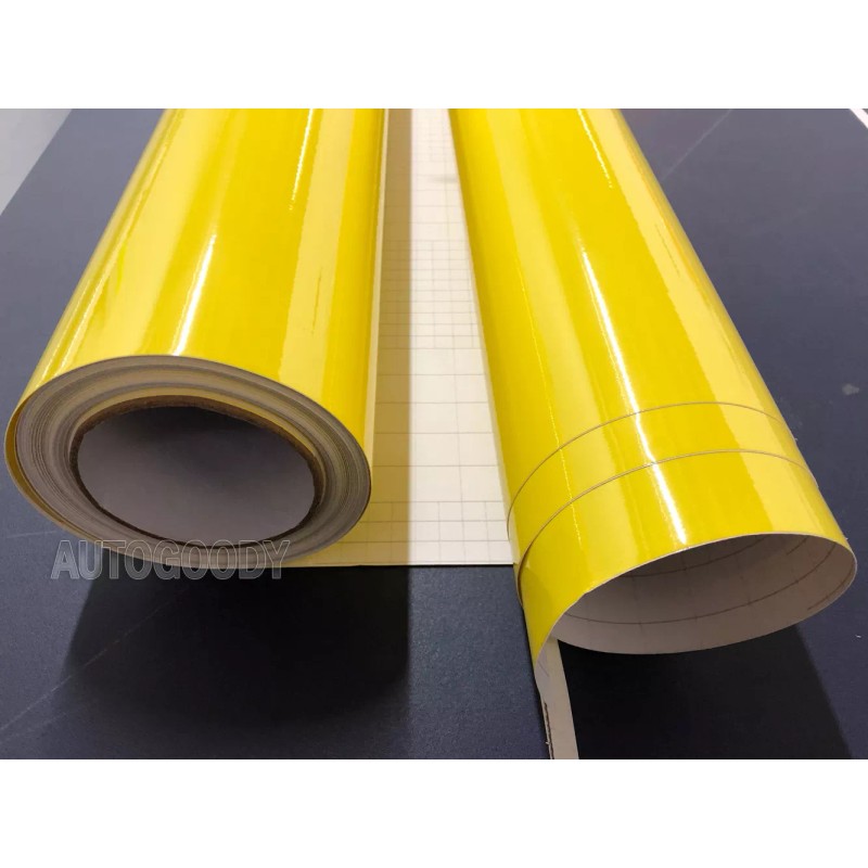 AUTOGOODY 120" x 60" Super Gloss Yellow Vinyl Film Wrap