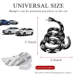 Dont Tread on Me Car Sticker, Automotive 3D Gadsden Flag Rattlesnake Metal Emblem Decal, Snake Emblems Badge Bumper Decoration for Car Truck Motorcycle, Car Accessories (Silver & Black)