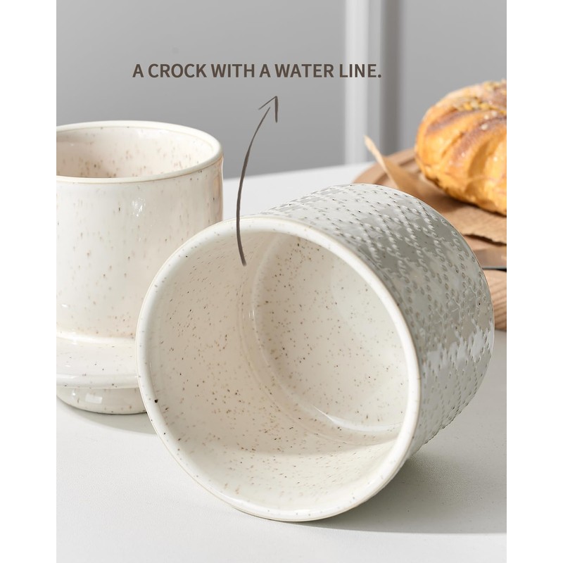 XELA - Ceramic Butter Crock - Butter Dish with Lid