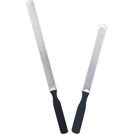 FOMIYES 2pcs Stainless Steel Nail Files for Natural Nails Comfortable Grip for Salon Use Smooth Shaping Polishing Essential Manicure Supplies