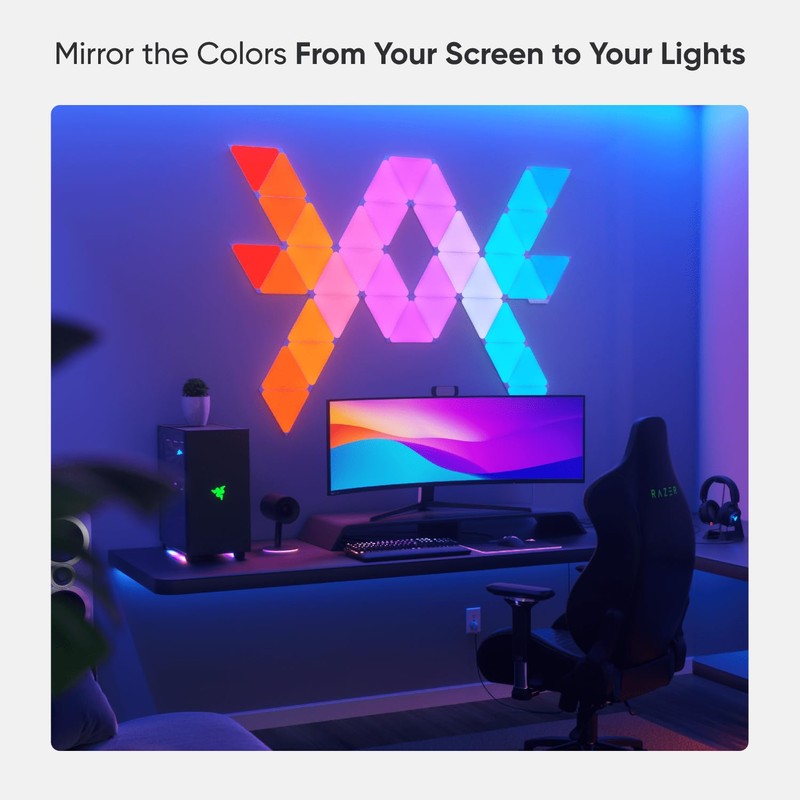 Nanoleaf Shapes LED Wall Lights, RGBW Smart Wall Panels with