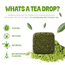 Tea Drops Caja de té orgánico ligeramente endulzada a granel  Té verde matcha  Juego de regalo de bebidas de té instantáneo sin bolsa  Incluye polvo  