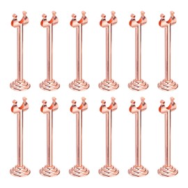 MECCANIXITY 12pcs Rose Gold Table Number Holders, 3.15 Inch Place Card Holders with Large Base for Secure Support