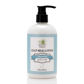 Southern Natural Goat Milk Lotion (12 oz) Face and Body Moisturizer For Dry Skin - Moisturizing Skincare and Hand Cream - Unscented