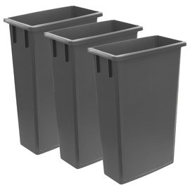 3 Pack 23 Gallon Waste Bin, Heavy-Duty Trash Can, Slim Rectangular Garbage Bin, Durable Waste Container, Recycling Bin, Plastic Wastebasket for Kitchen, Garage, Hotels, Restaurants, Office