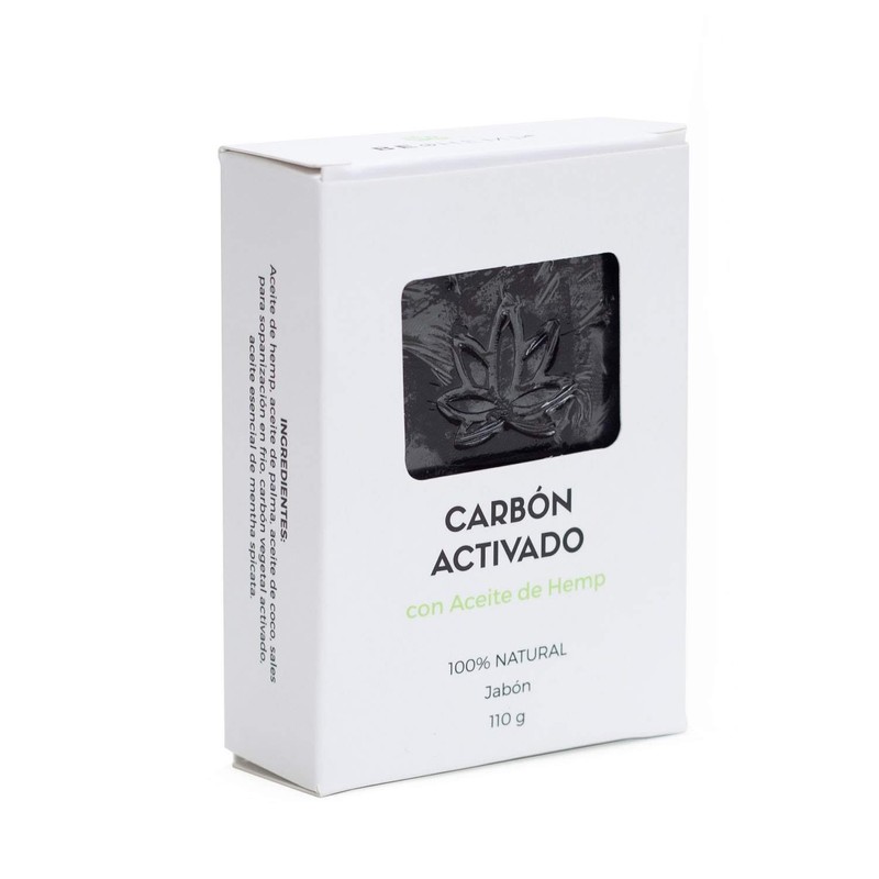 Jabón de carbón activado natural y vegano, 110 gr Beohemp
