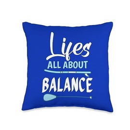 SUP Gifts for Paddleboarders Paddle Board SUP Apparel for Women and Men Balanced Throw Pillow, 16x16, Multicolor