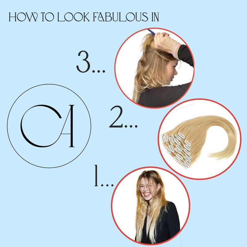 PRETTYSHOP XL 7 parts set clip in extensions, 60 cm