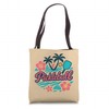 Pickleball Tropical Flowers Waves Palm Trees Retro Tote Bag
