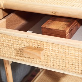 Safavieh Home Collection Rumi Natural Rattan 1-Drawer 1-Shelf Nightstand