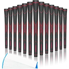 CHAMPKEY Traction-X Golf Grips 13 Pack | High Traction and Feedback Rubber Golf Club Grips | Choose Between 13 Grips with 15 Tapse and 13 Grips with All Kits