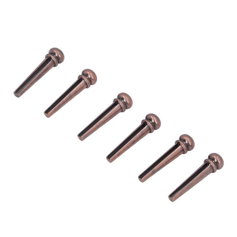 6PCS Guitar Bridge Pin Copper Acoustic Guitar Bridge Pins Peg