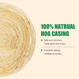 Edible Drying Natural Hog Sausage Casing, Sausage Casings for Homemade Sausages,Breakfast Sausage,Italian Sausage,Knoblewurst,Pepperoni,Bologna Sausage and Most Delicious Sausage-8m/26ft,Φ32mm