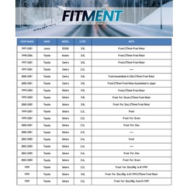 funire Front Brake Kit, Brake Rotors and Brake Pads Compatible with 1997-2001 Toyota Camry, 1998-2004 Toyota Avalon|Automotive Replacement Brake Kit| 10.8in |31050 & D707-7581|Front Brake Rotors