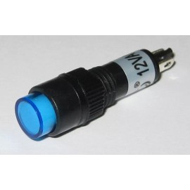 Unbranded/Generic Panel Mount Round Mini LED 8 mm 12 V AC / DC Indicator - Blue - Plastic Case