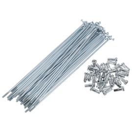 TUCKBOLD Bicycle Spokes Bicycle Wheel Spokes Silver Tone Nipple 1 Set 13G 155 mm Length 45 Galvanised Steel