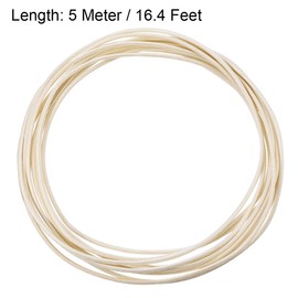 sourcing map Insulation Braid Sleeving, 16.4Ft-2mm High Temp Fiberglass Sleeve White