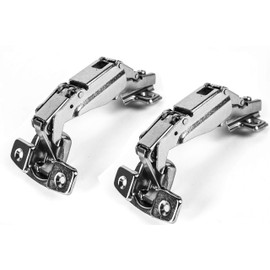 Berta (2 Pack) 165 Degree Lazy Susan Hinge, Frameless, CLIP ON Plate for Easy Installation, Self close, Multi-pivot Concealed hardware for Corner Kitchen Cabinet, Cupboard Folded, Folden Door, Closets