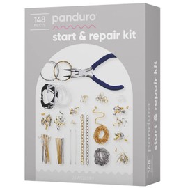 Panduro Jewellery Starter and Repair Kit for Bracelets, Earrings, Necklaces | Silver Gold